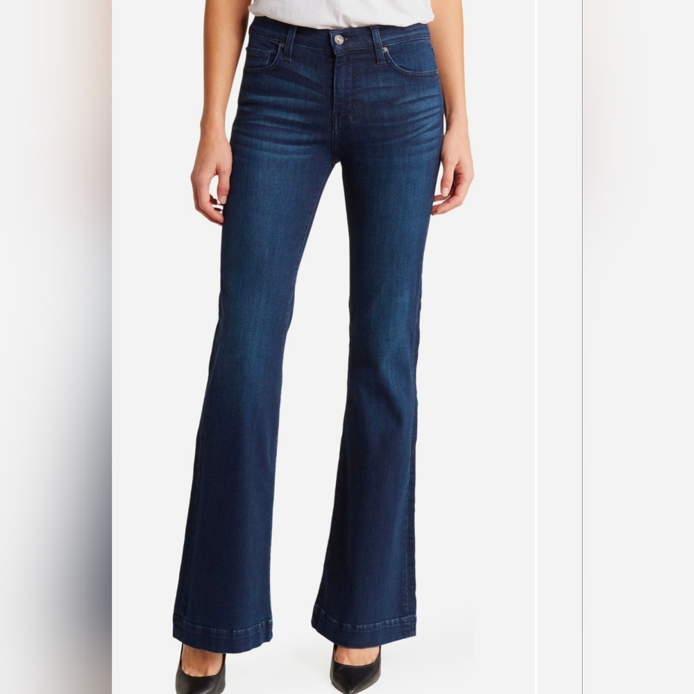 7 For All Mankind Dojo Tailorless Royalty Flared   Classic Blue  Jeans Size 28